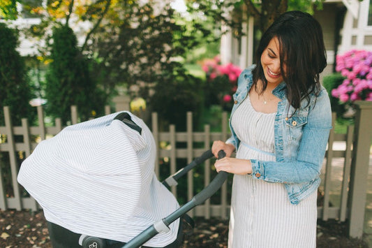 Trending Baby Gear woman with stroller