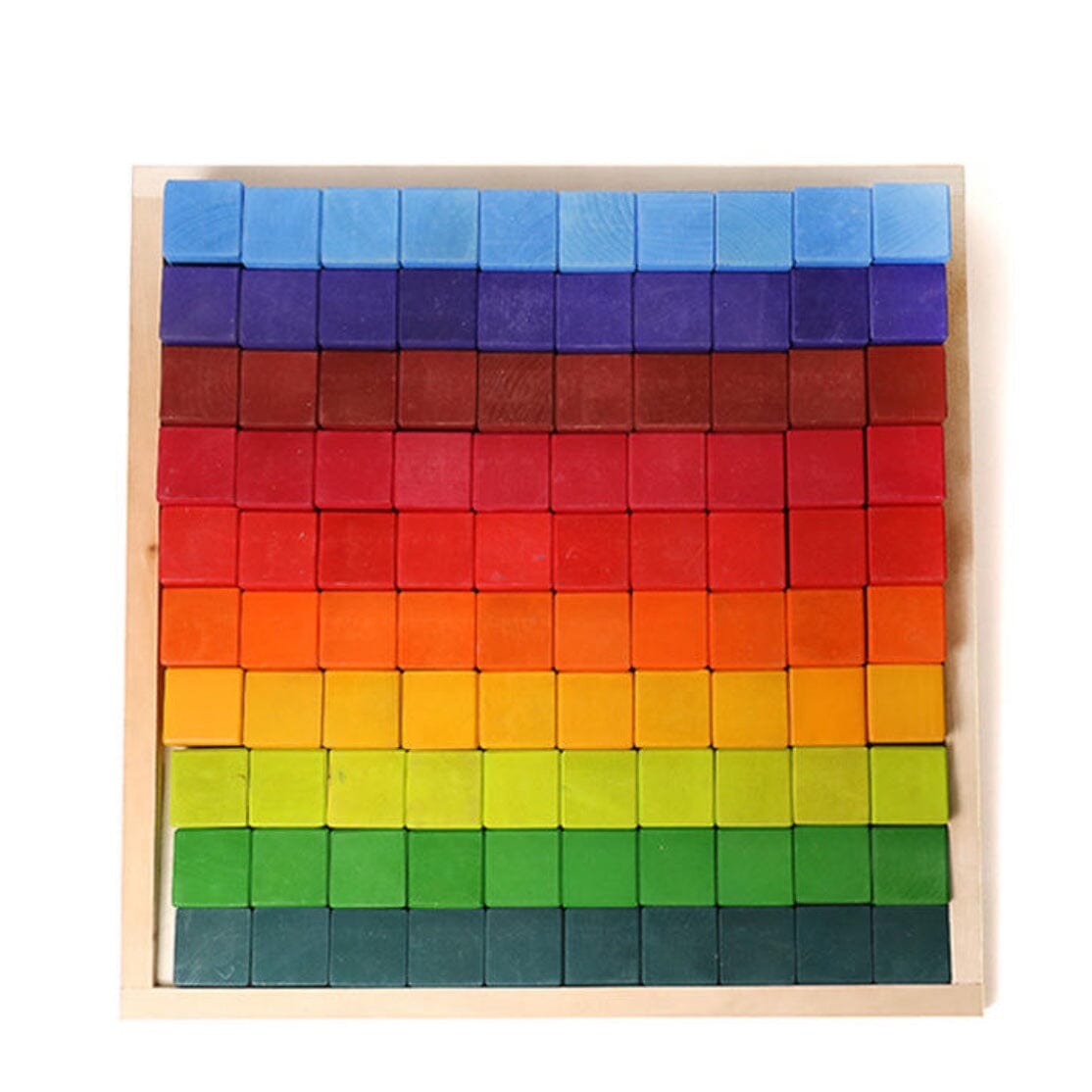 100-Pc Large Stepped Counting Wooden Building Blocks toys