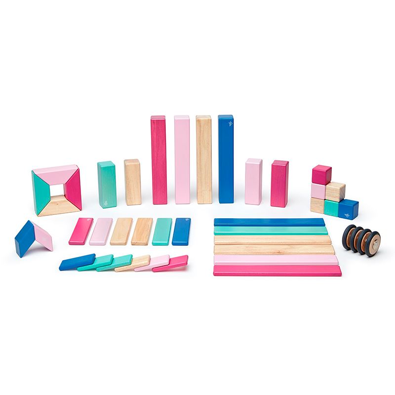 42-Piece Set Magnetic Wooden Blocks Tegu Classics Blossom