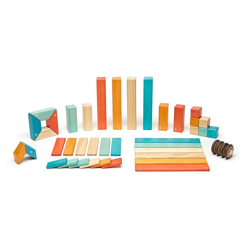 42-Piece Set Magnetic Wooden Blocks Tegu Classics Sunset