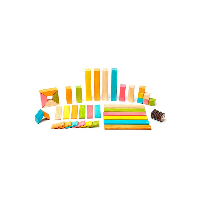 42-Piece Set Magnetic Wooden Blocks Tegu Classics Tints