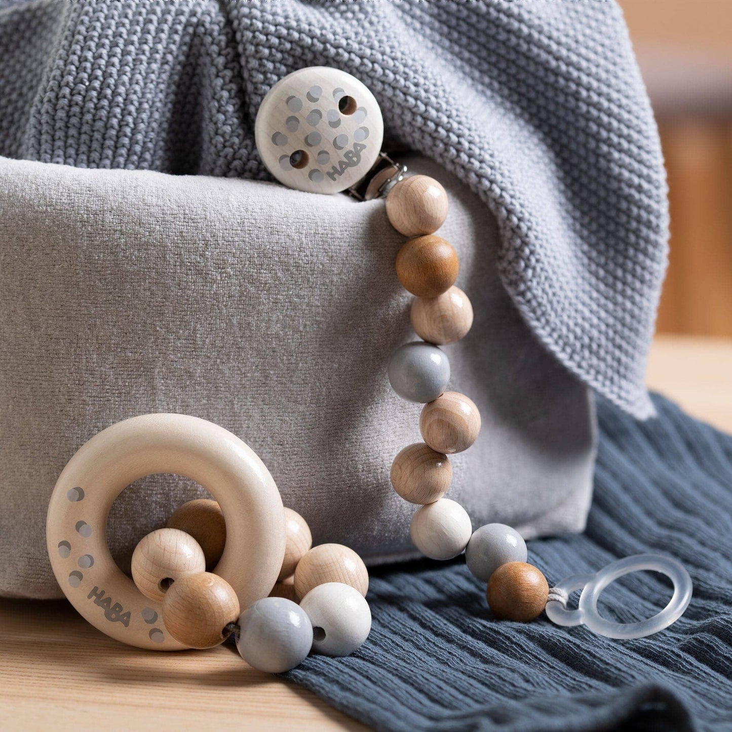 Baby Gift Set Dots Wooden Baby