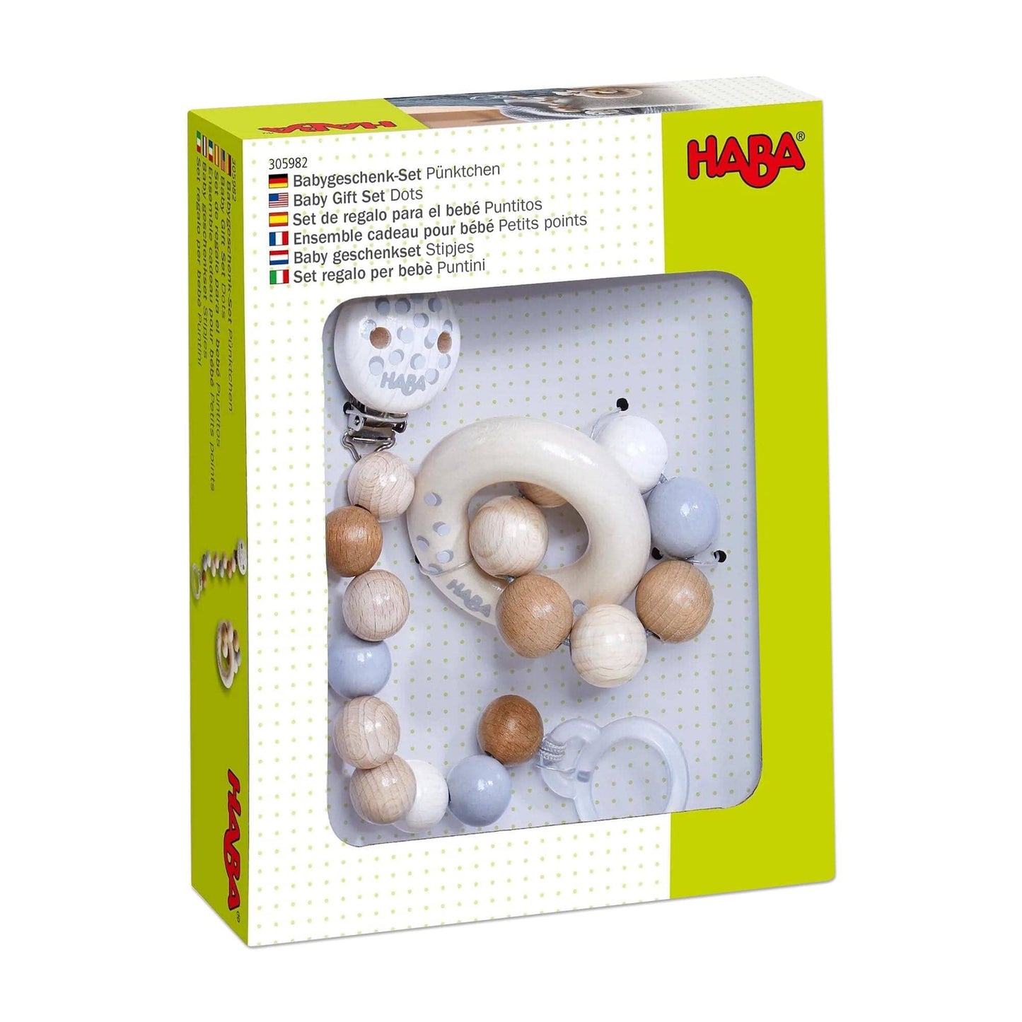 Baby Gift Set Dots Wooden Baby