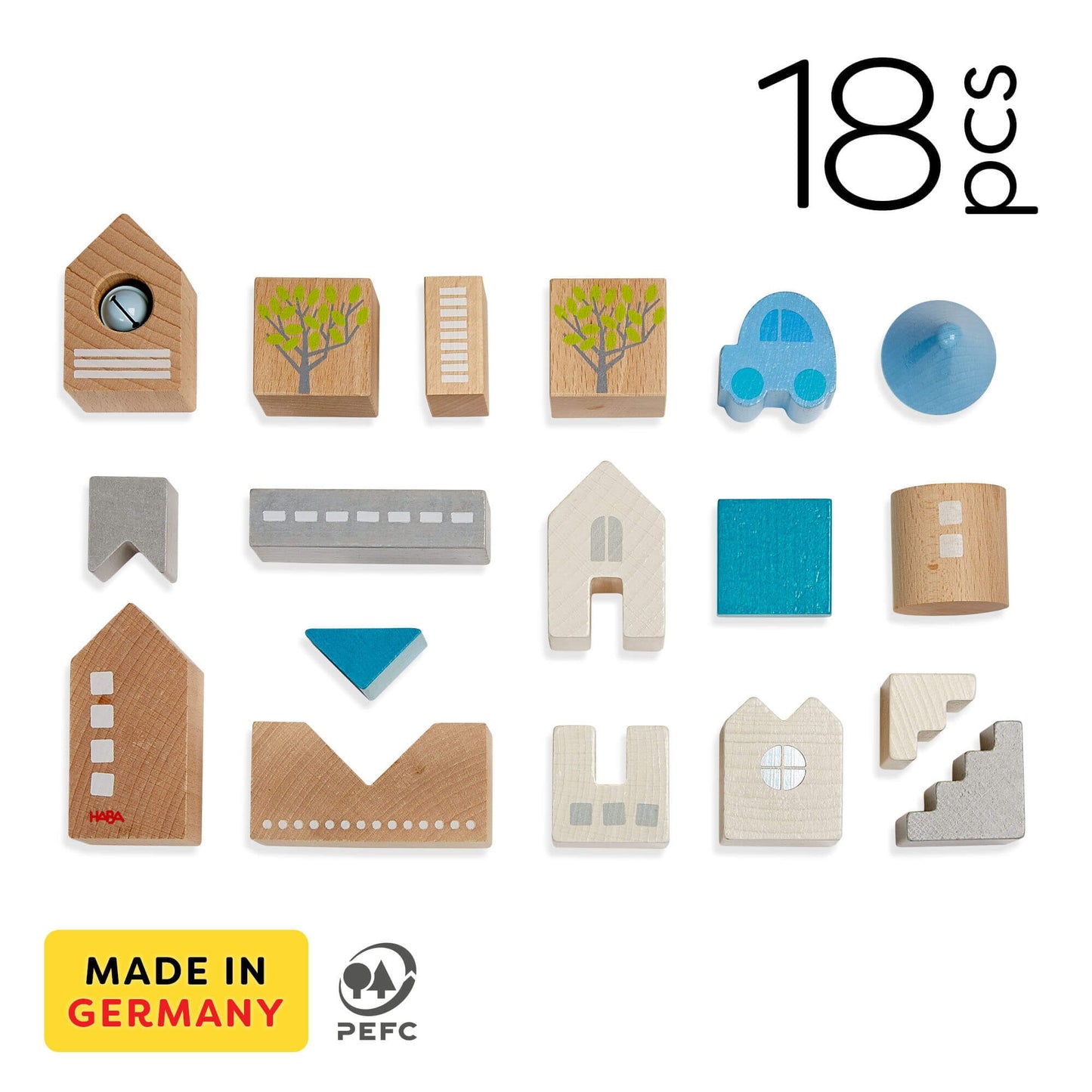 Bad Rodach 18 Piece Wooden Building Blocks Architectural Blocks