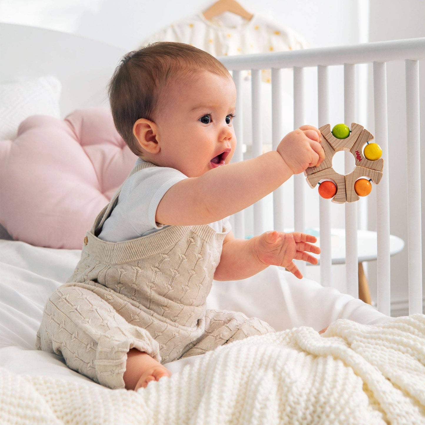 Ball Wheel Grasping Toy Wooden Baby