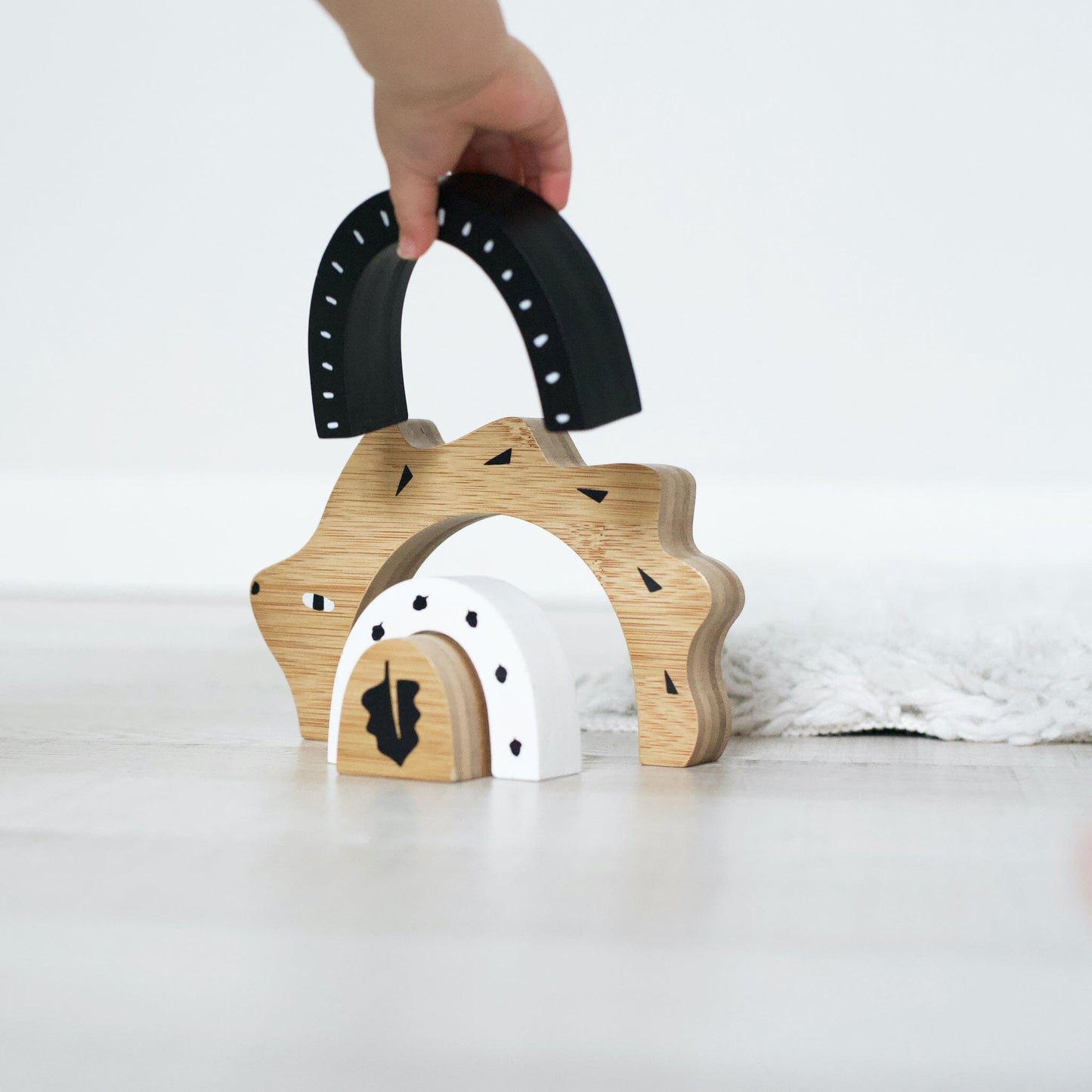 Bamboo Nesting Hedgehog Wooden Toys
