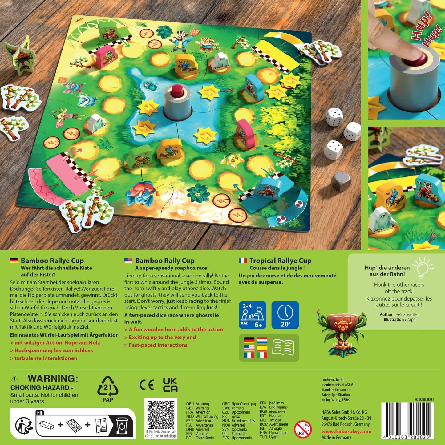 HABA USA - Bamboo Rally Cup - Hype in the Jungle Game