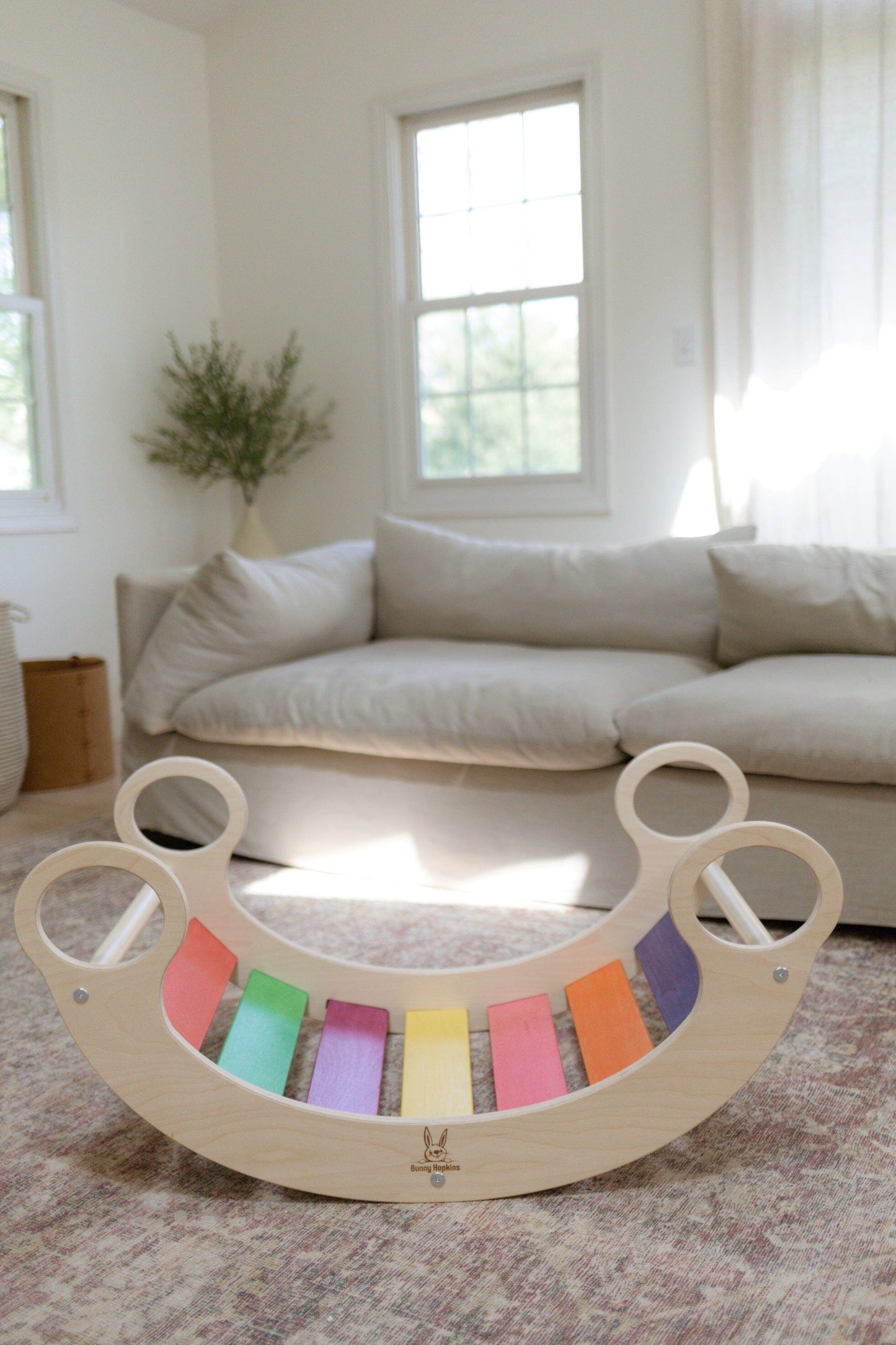 Climber Arch Wooden Rocker rainbow slats