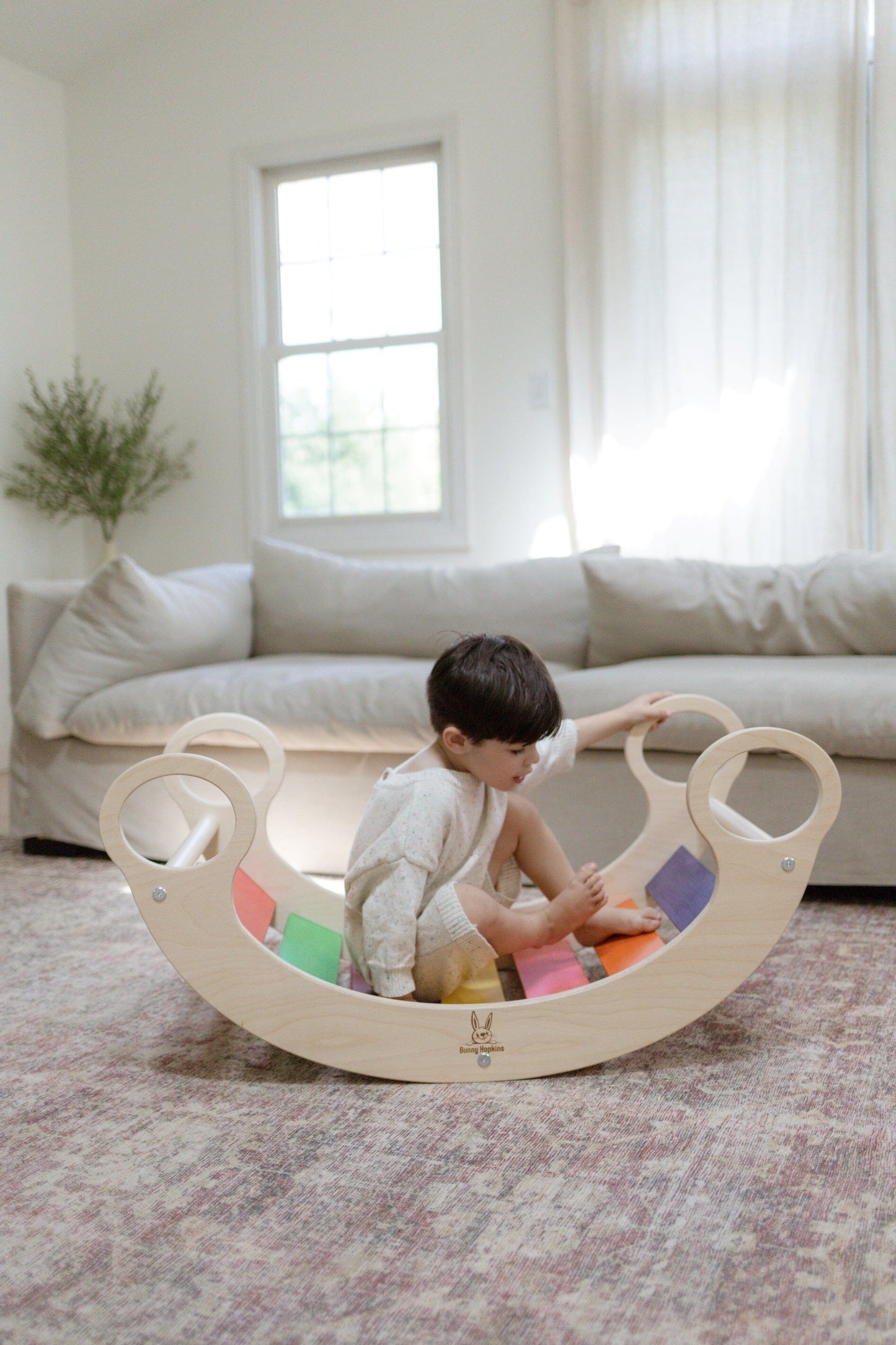 Climber Arch Wooden Rocker rainbow slats