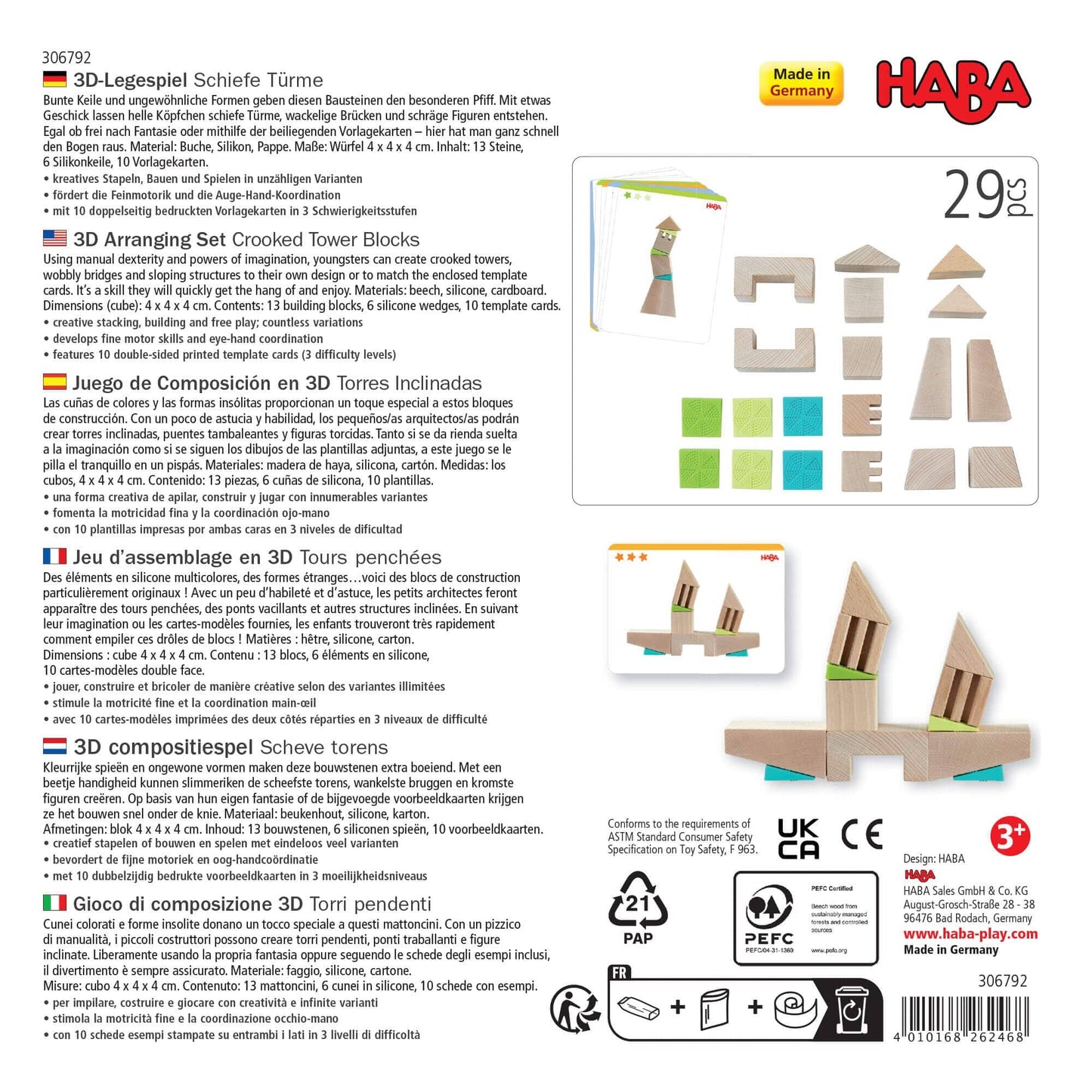 HABA USA - Crooked Towers Wooden Blocks