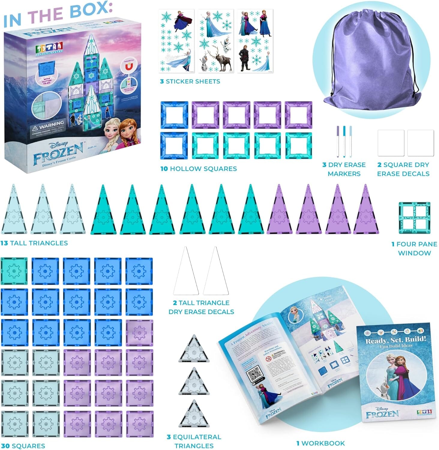Disney Frozen Magnetic Tiles Castle Set Toys