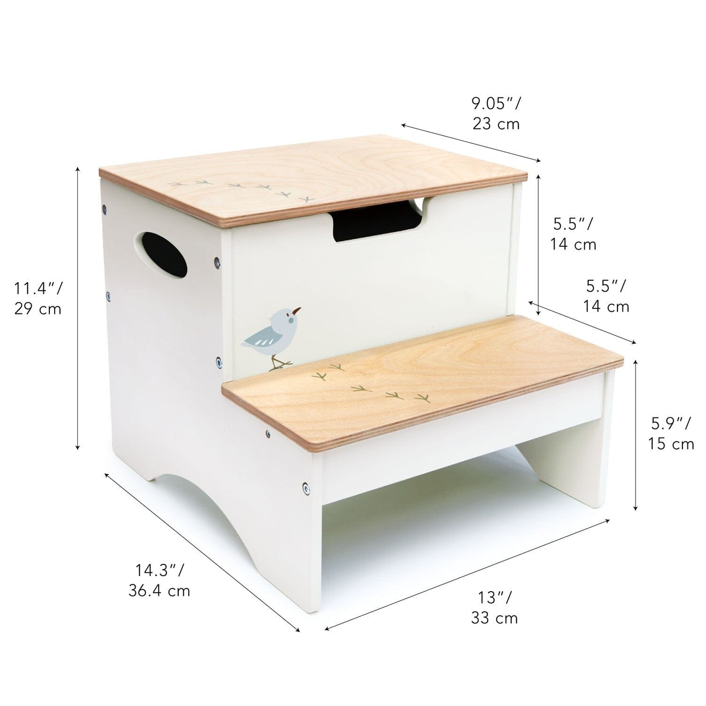 Forest Steps Childrens Wooden Step Stool with storage compartment dimensions