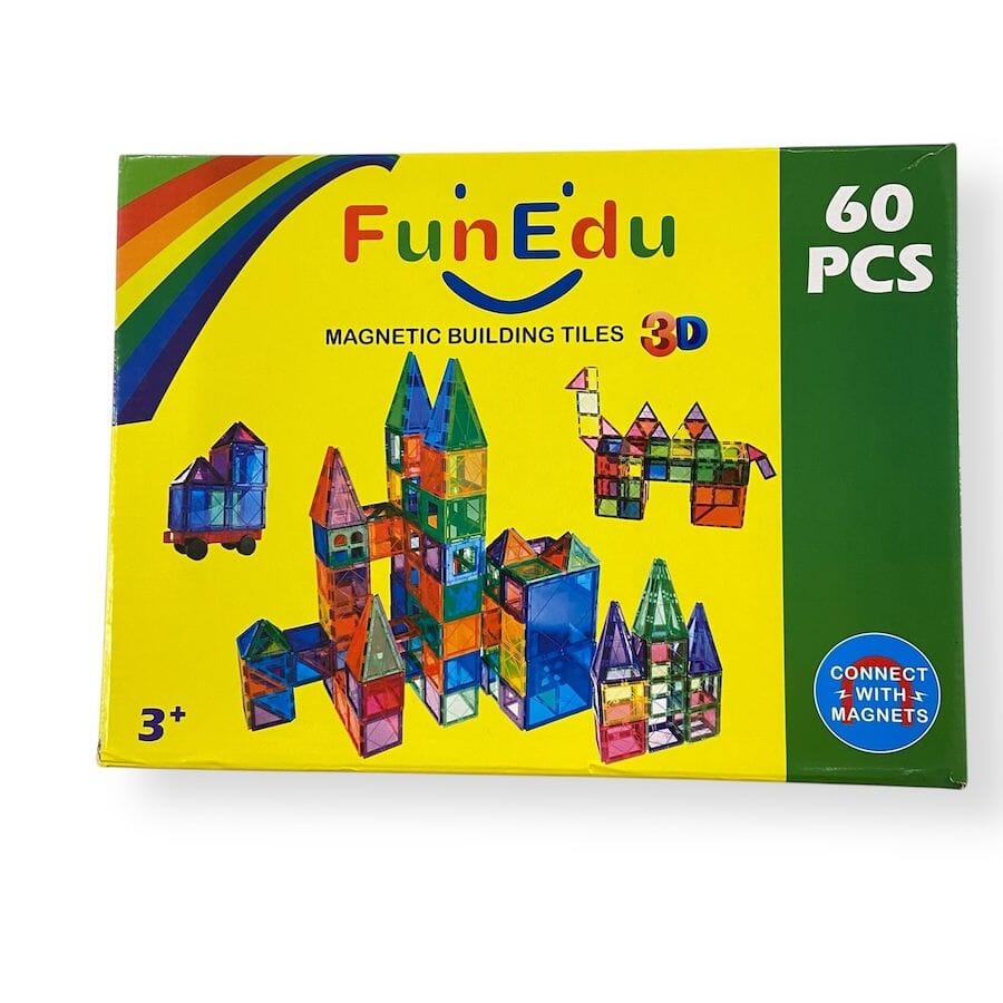 FunEdu Magnetic Building Tiles - 60 pcs Toys