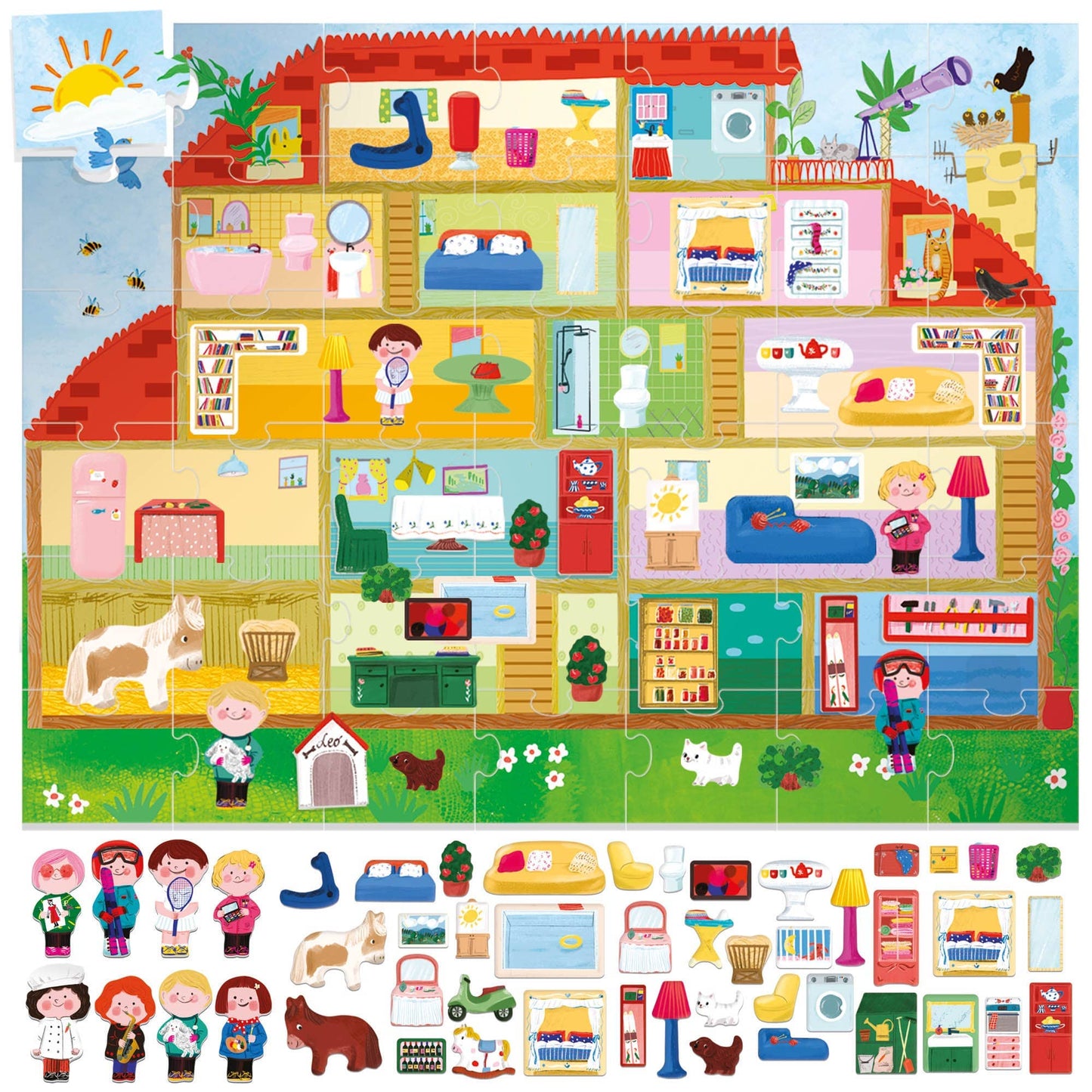 Giant Playset Puzzle The Doll House - Preschool Learning Toy Puzzles