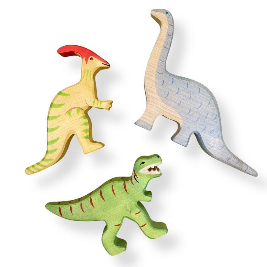 Holtztiger Dinosaur Figure Bundle w/Brontosaurus Toys