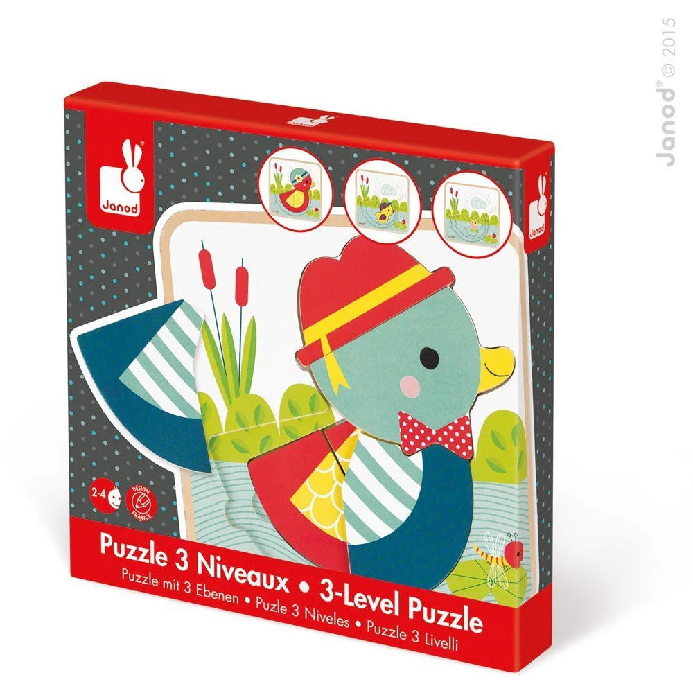 Janod 3-Level Puzzle - Ducks Puzzles