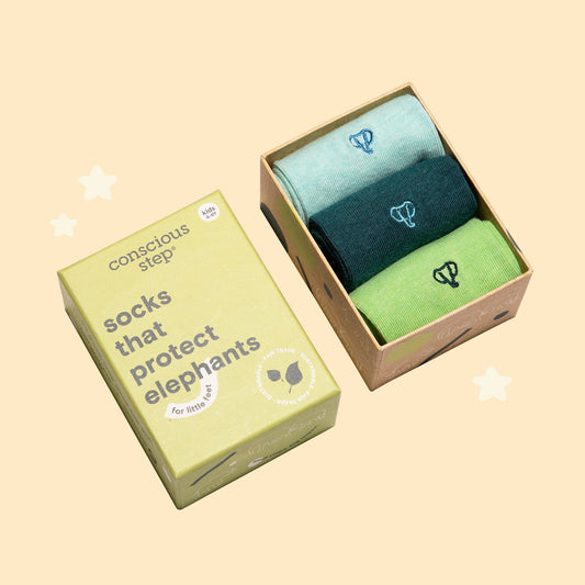 Kids Socks that Protect Elephants Kids Box
