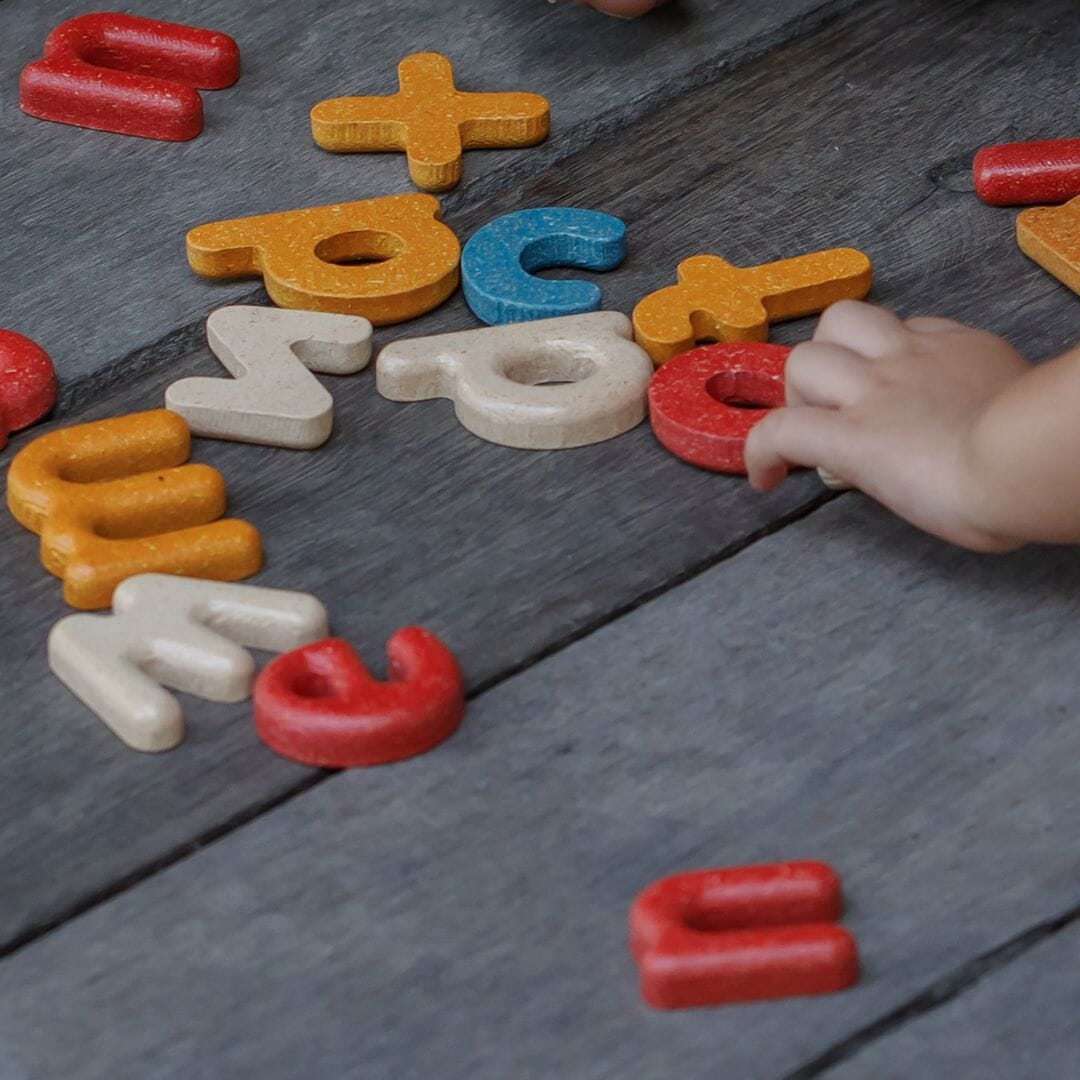 Colorful Alphabet toys from PlanToys - lower case