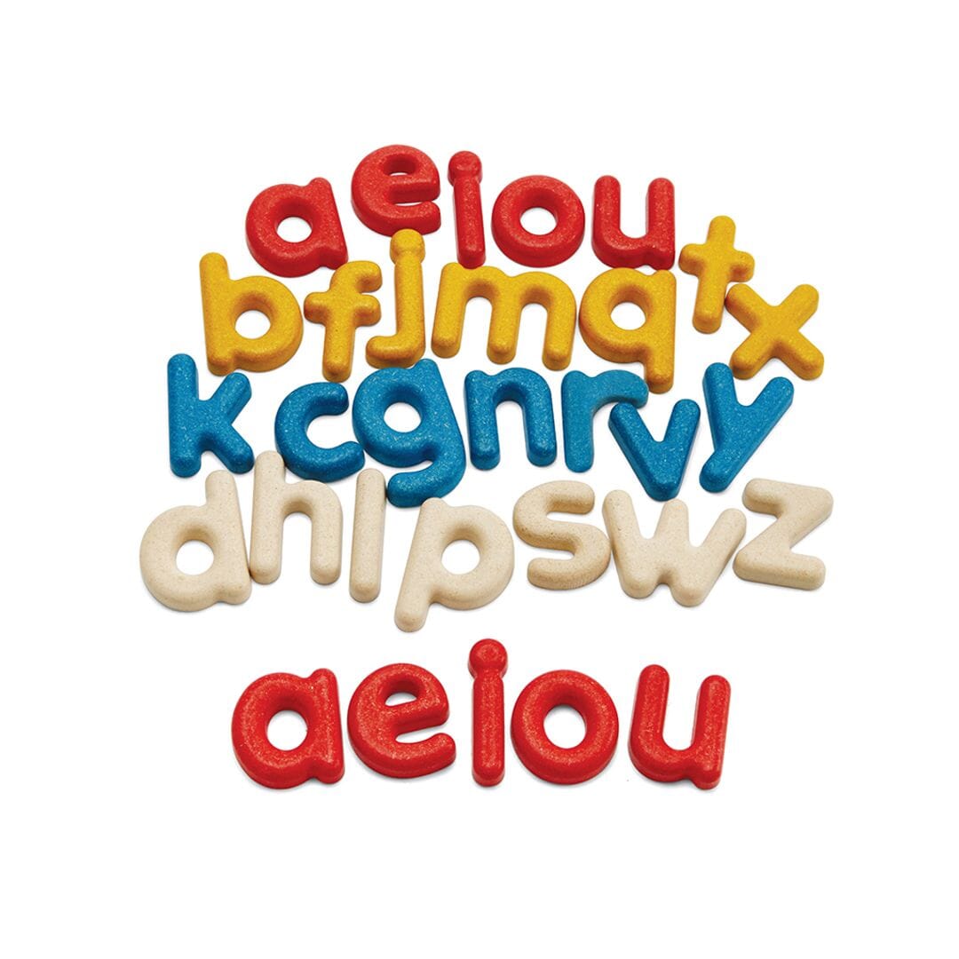 Alphabet toys from PlanToys - lower case