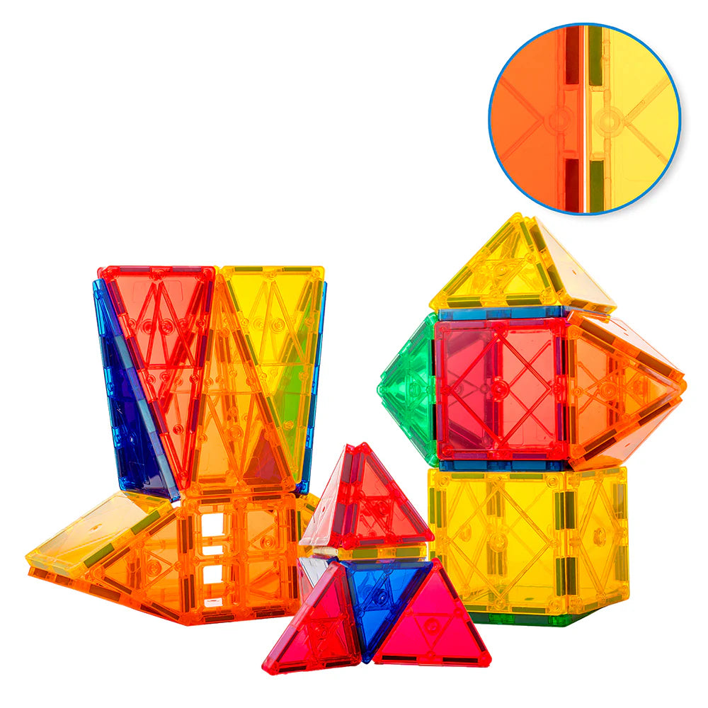 Magnetic Tiles Building Blocks by TYTAN Toys easy click close up