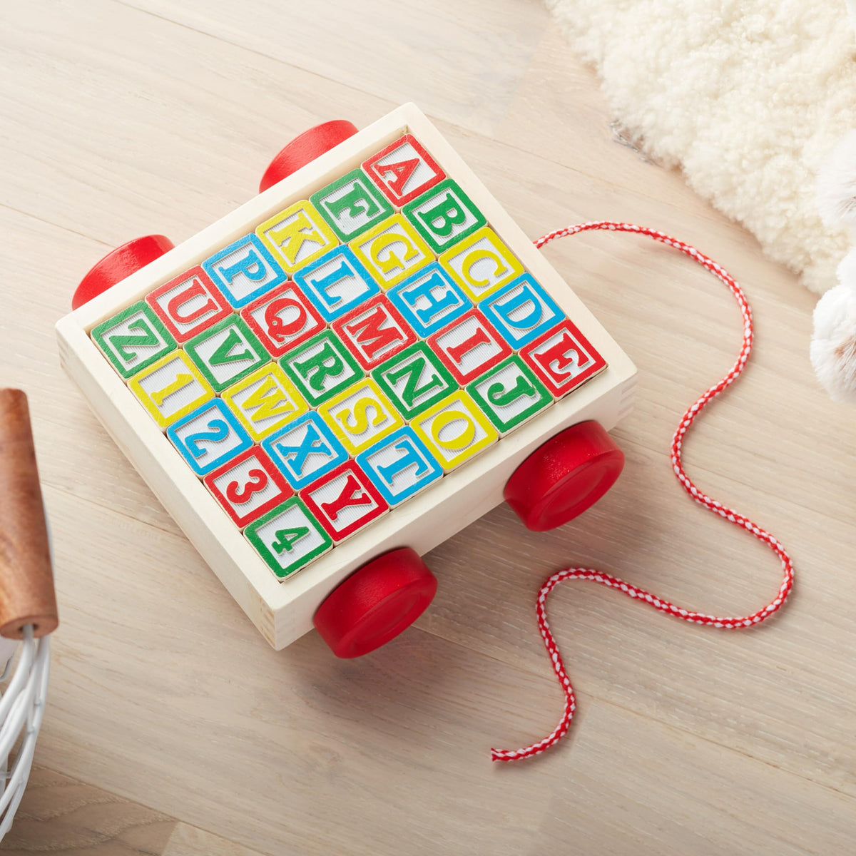 Melissa & Doug Classic ABC Wooden Block Cart MND1169