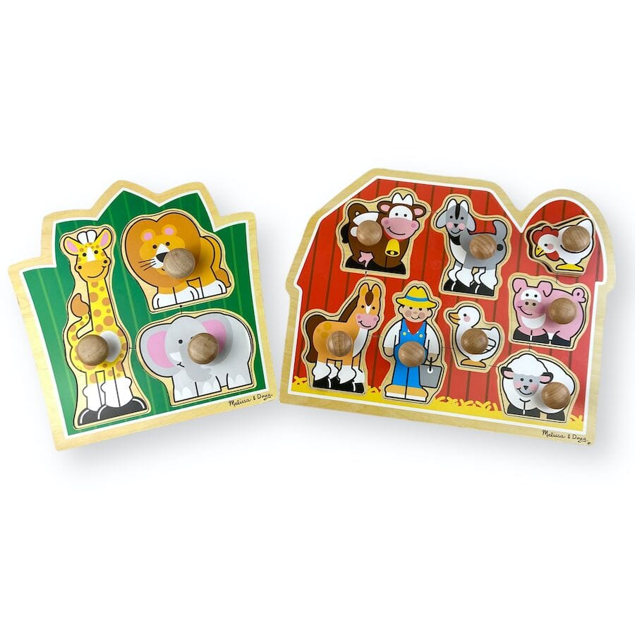 Melissa & Doug Knob Puzzle Bundle Toys