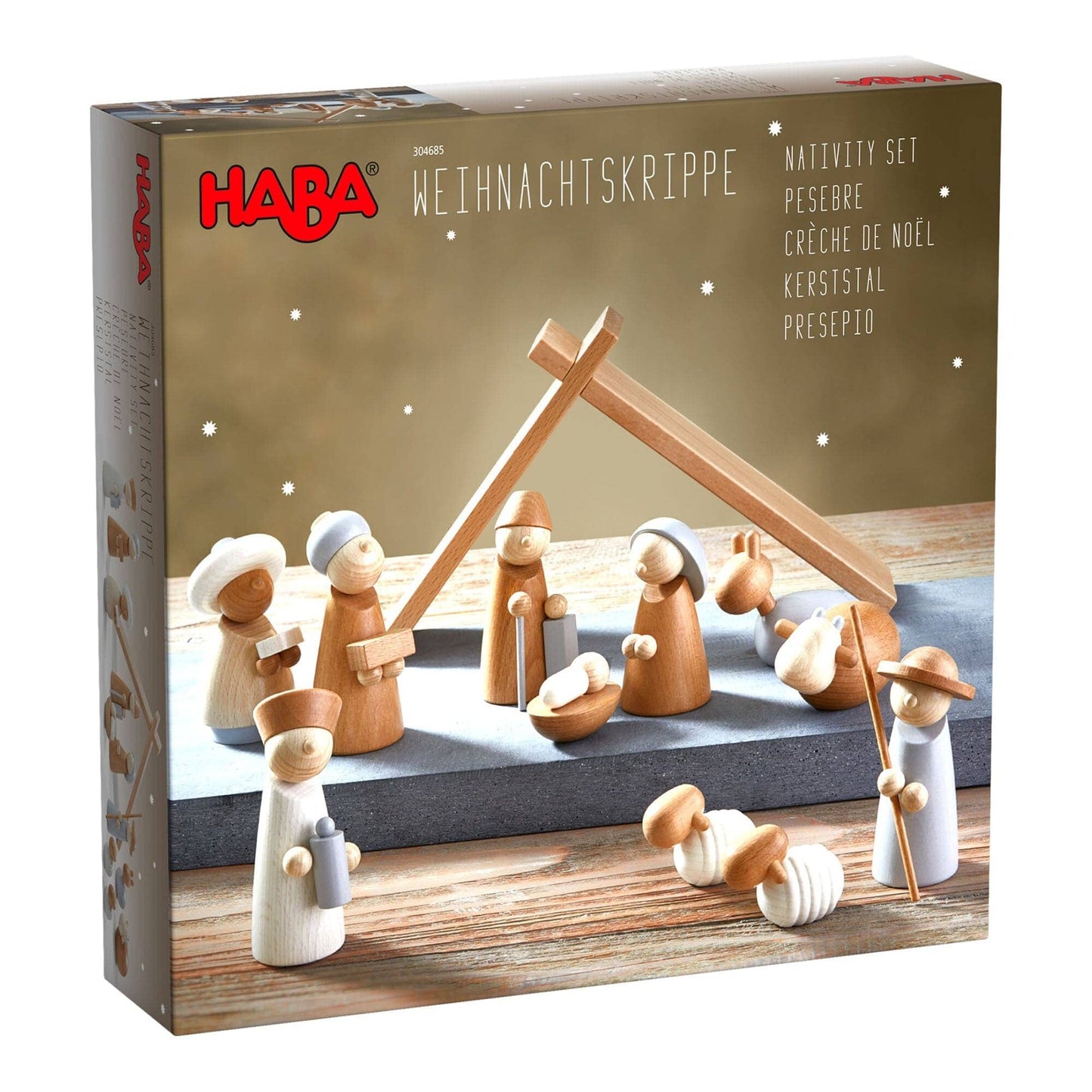 Childs wood nativity set package shot