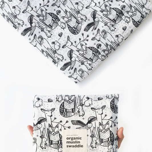 Wee Gallery - Organic Muslin Swaddle - Forest