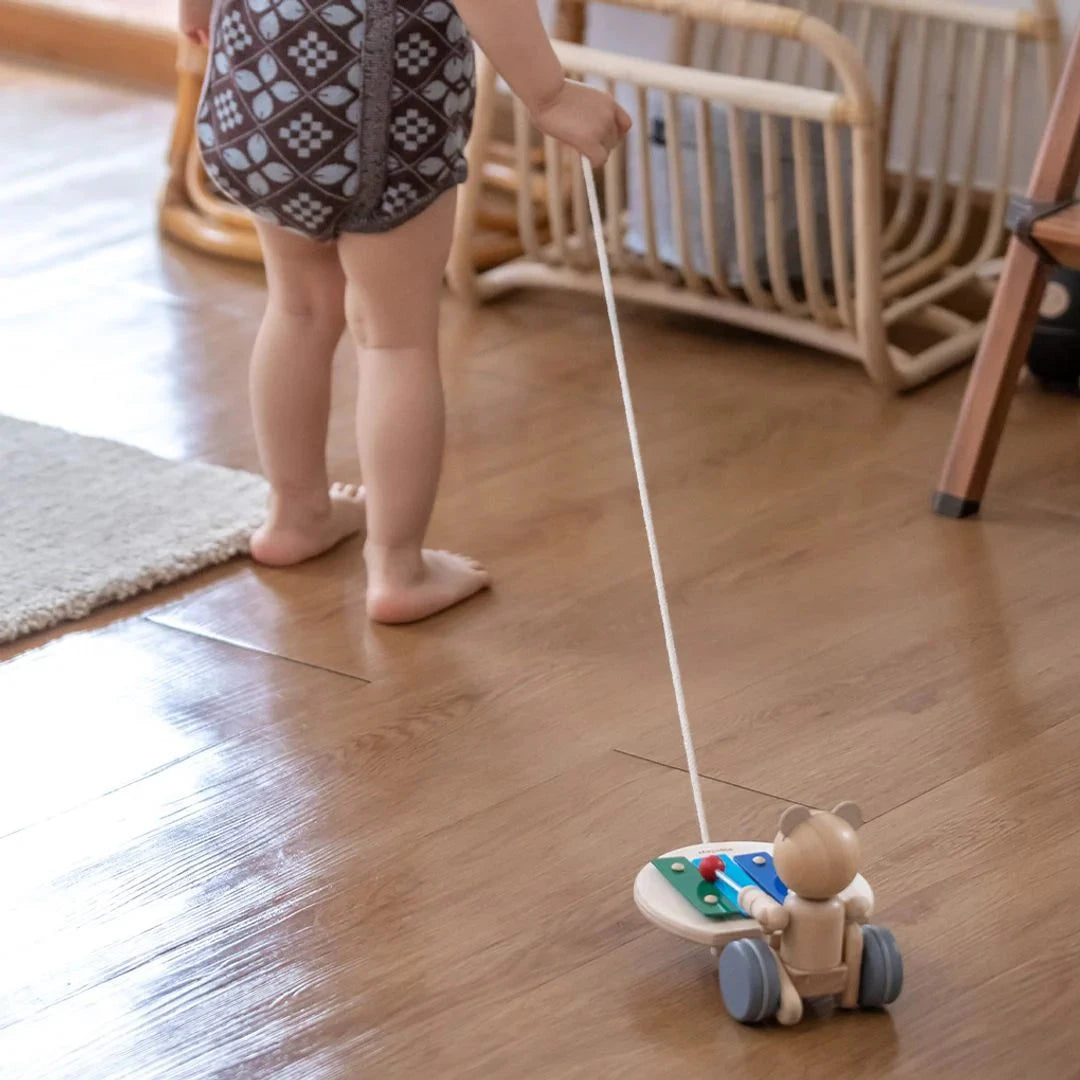PlanToys Pull Along Musical Bear Toys