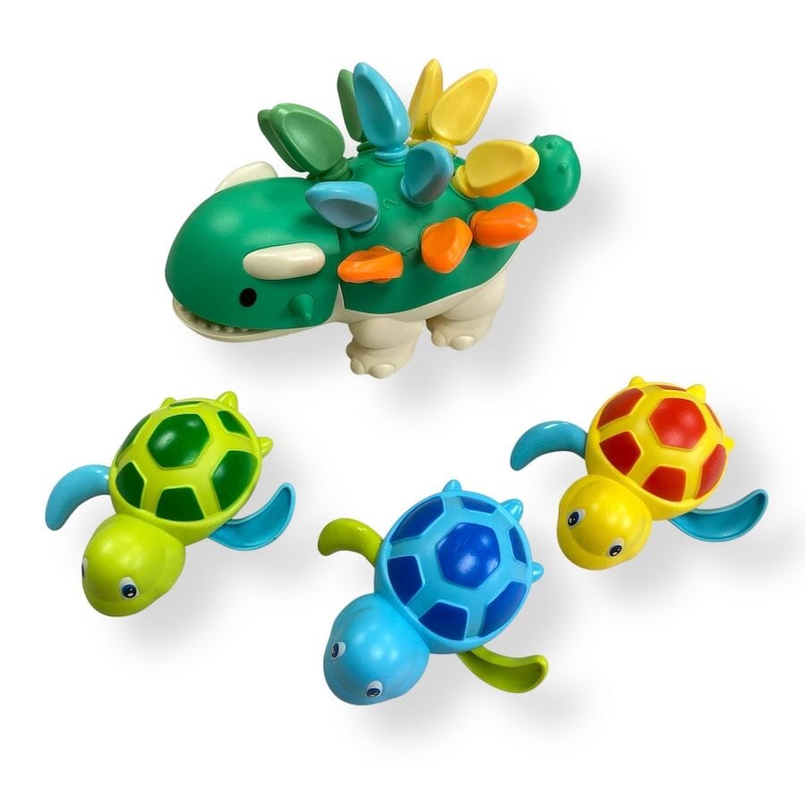 Play & Bath Bundle with Ankylosaurus Toys