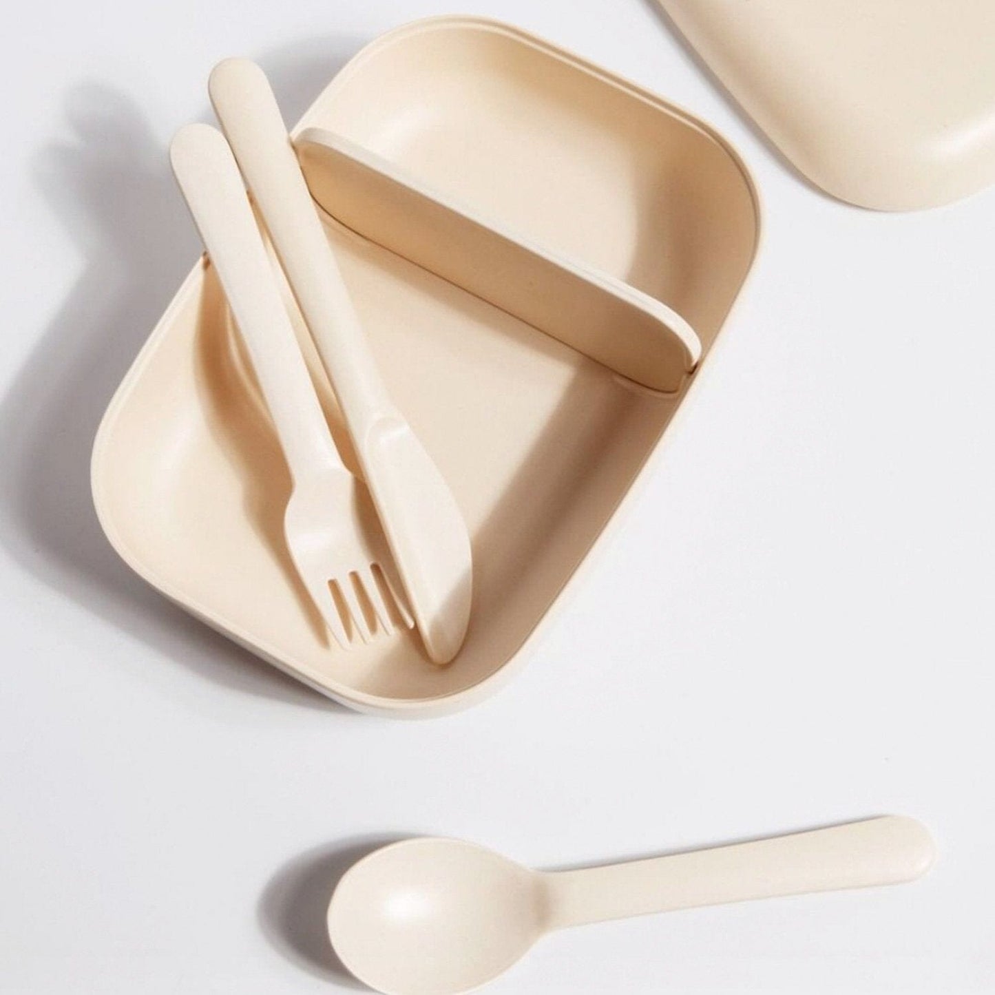 Rectangular Bento Lunch Box - Off White bento