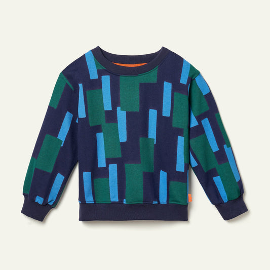 Recycled Cotton Blue Block Sweatshirt sweatshirt