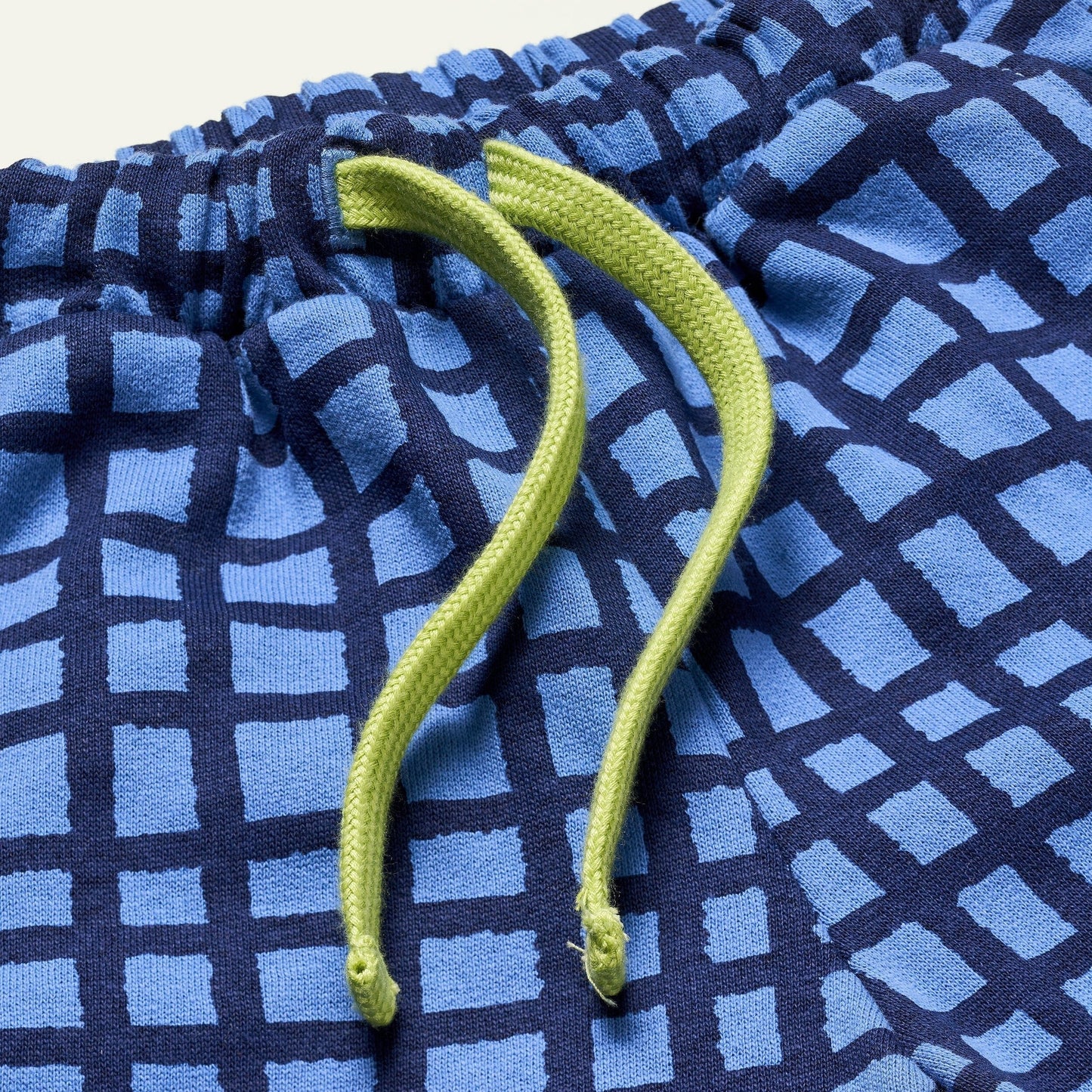 Recycled Cotton Blue Grid Jogger Joggers