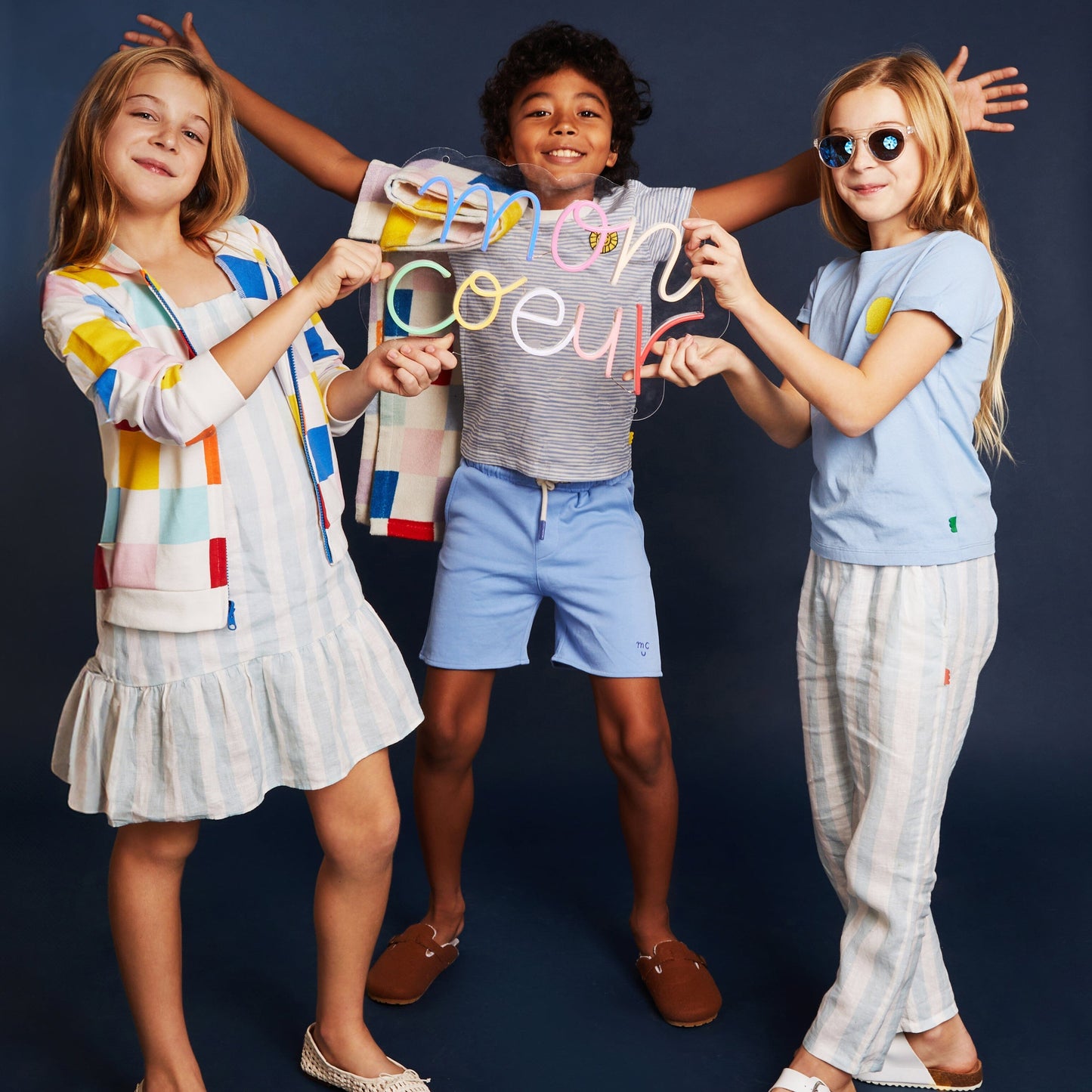 Recycled Cotton Checkered Kid Hoodie Hoodie