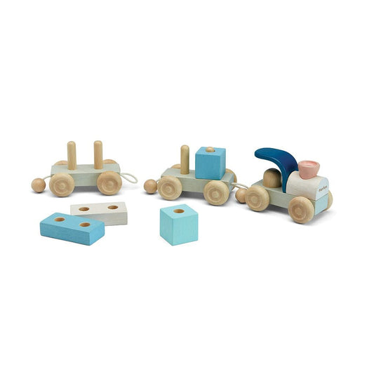PlanToys USA - Stacking Train Trio - Orchard