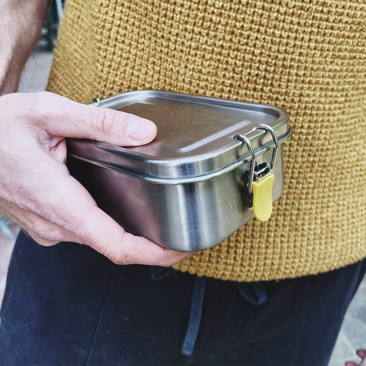 Stainless Steel Lunch Box with Heat Safe Insert - Lemon