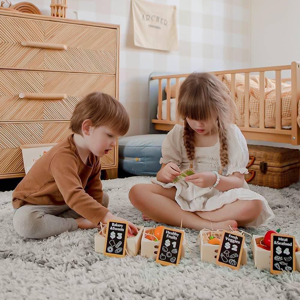 Tiny Land® Play Kitchen Accessories – Wooden Play Food for Play Kitchen Pretend Play