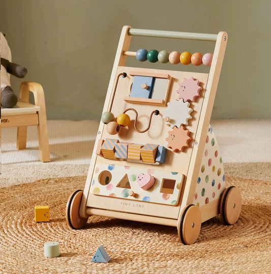 Tiny Land® Versatile Natural Wooden Baby Walker baby walker