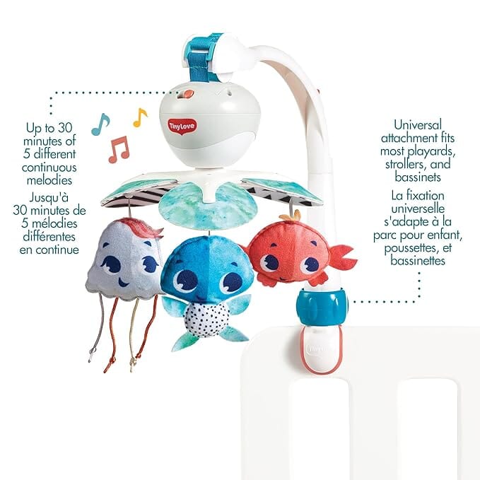 Tiny Love Baby Mobile for Crib, 3-in-1 Take Along Mobile, Treasure The Ocean Baby & Toddler