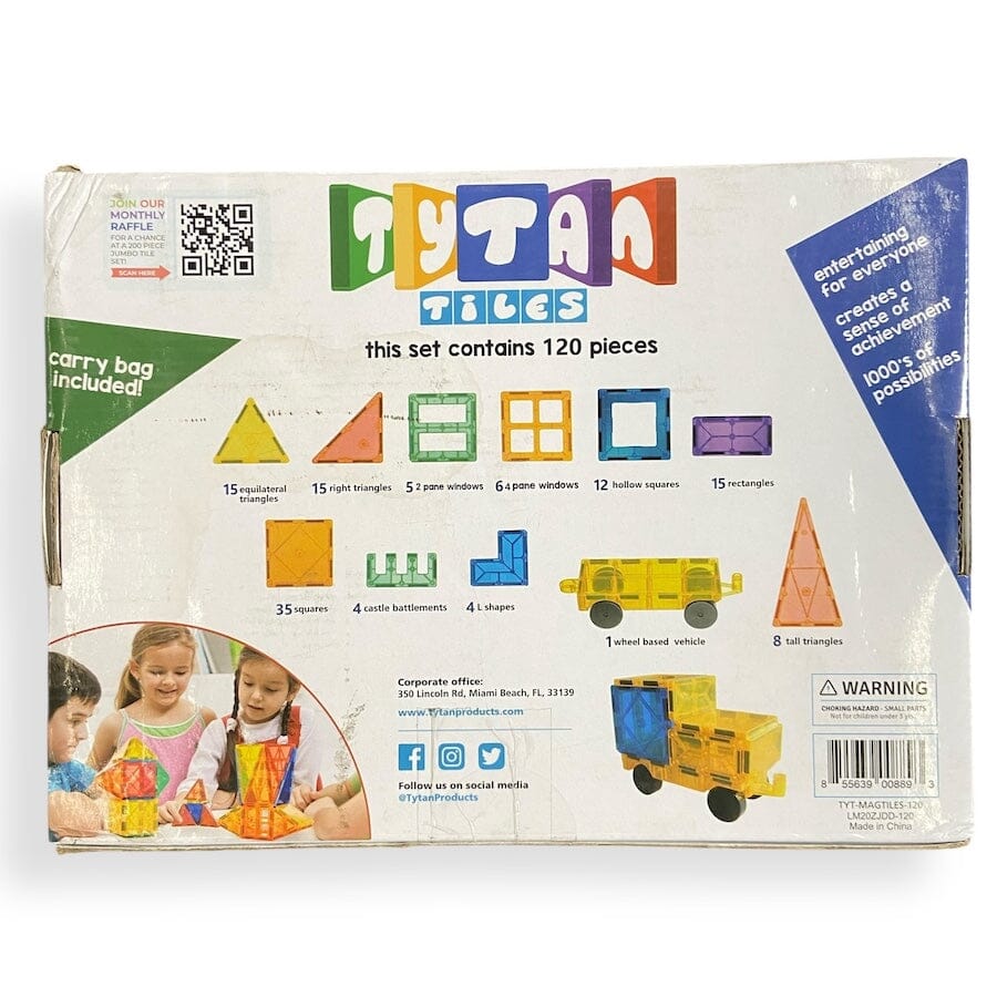 Tytan Tiles 120-Pc Magnetic Tile Building Set Toys