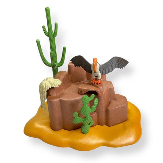 Vintage Playmobil Cave with Vulture Play Set Toys