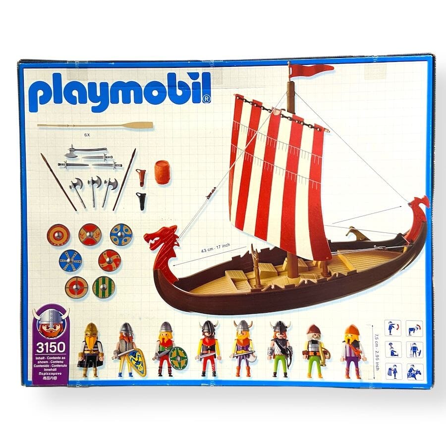 Vintage Playmobil Viking Longboat 3150 Toys