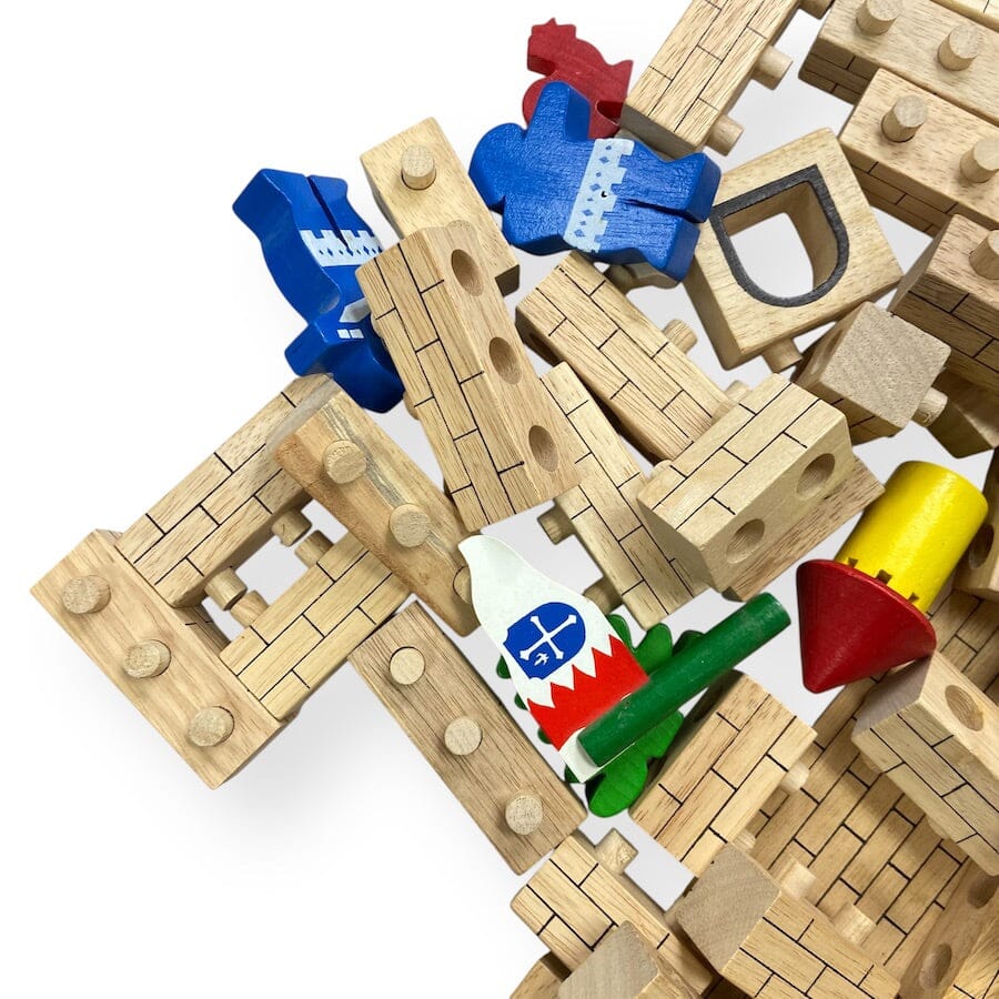 Vintage Wooden Castle Building Blocks Toys