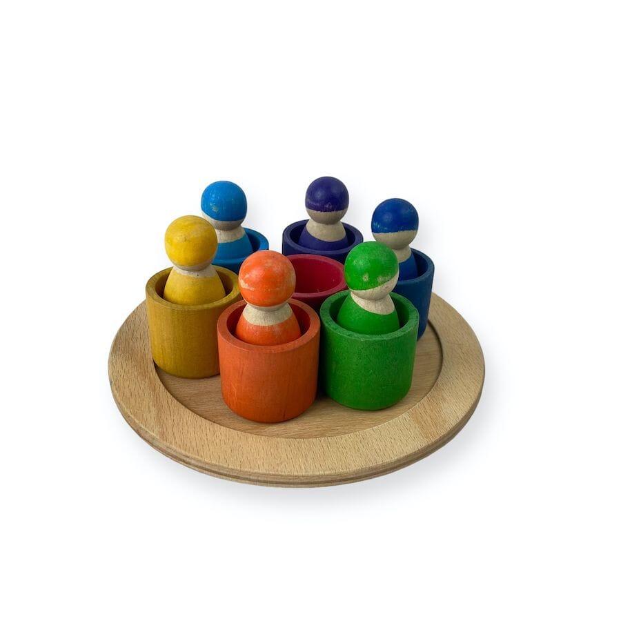 Wooden Peg Dolls & Animal Balance Game Toys