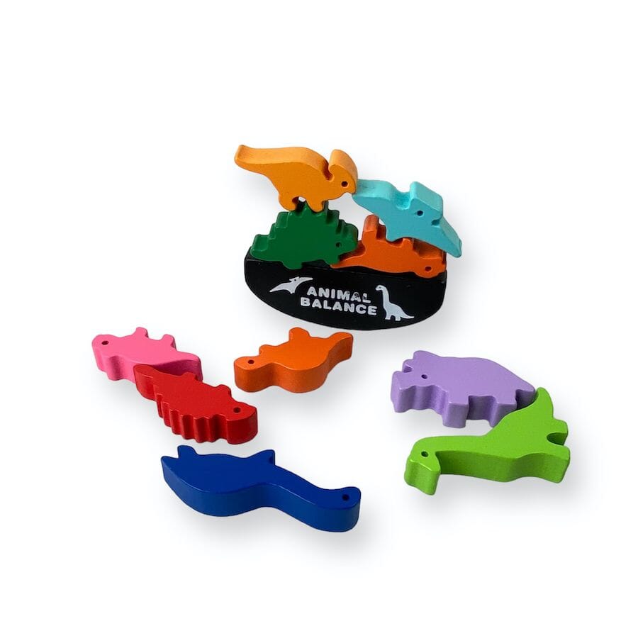 Wooden Peg Dolls & Animal Balance Game Toys