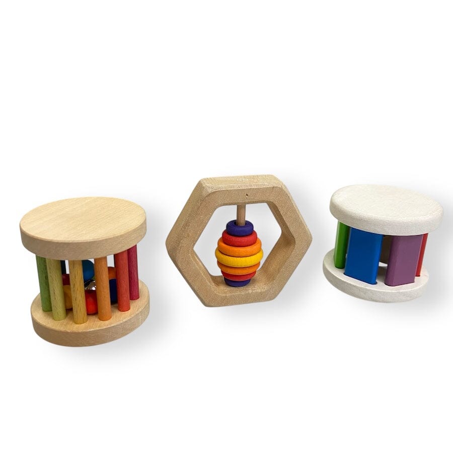 Mixed - Wooden Rainbow Rattle Bundle