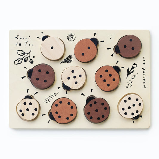 Wooden Tray Puzzle - Count to 10 Ladybugs Puzzle