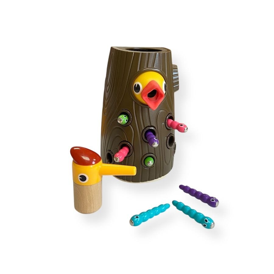 Woodpecker Feeding Game - Dark Brown Toys
