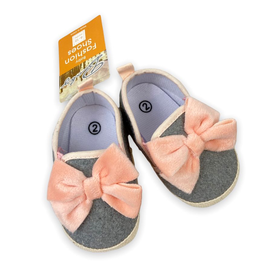 Baby Fashion Shoes - Peach Bows