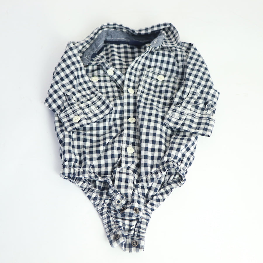 Baby Gap Checkered Onesie Size 3-6M